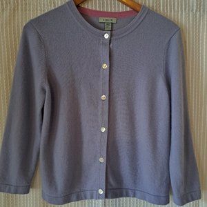 Geneva cashmere lavender pearlized button front cardigan sweater Sz L